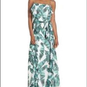 Cooper Street Palm Leaf Print Maxi Dress Size 4